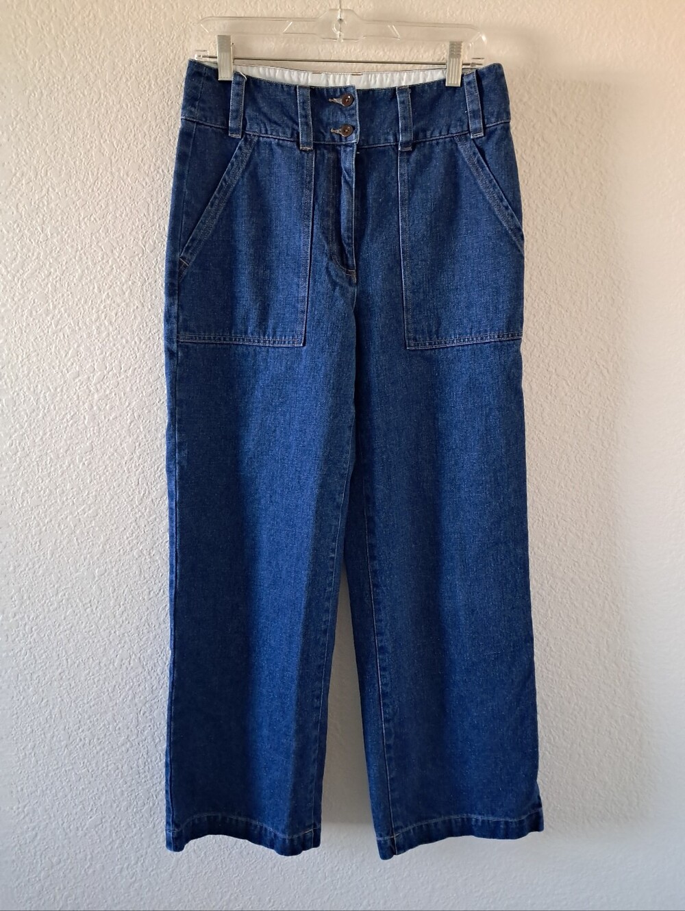 Poetry Wide Leg Denim Jeans Patch Pockets Hemp Organic Cotton Classic Capsule